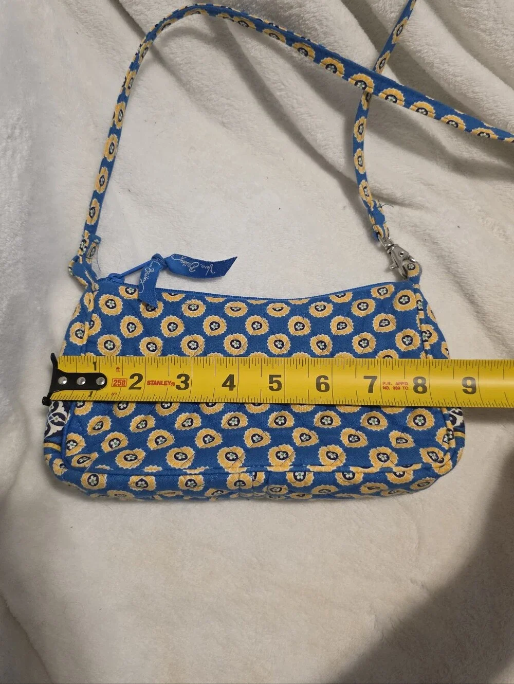 Vera Bradley Little Hipster Crossbody Shoulder Bag Flowers Blue & Yellow Floral